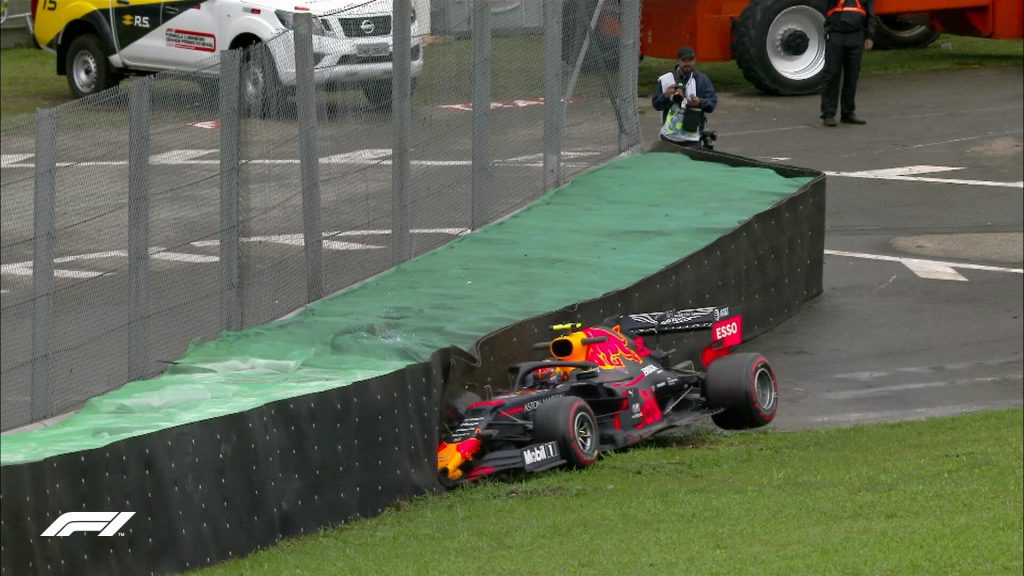 GP Brasile 2019-FP1: prove aerodinamiche per Red Bull e Ferrari. Albon a muro.