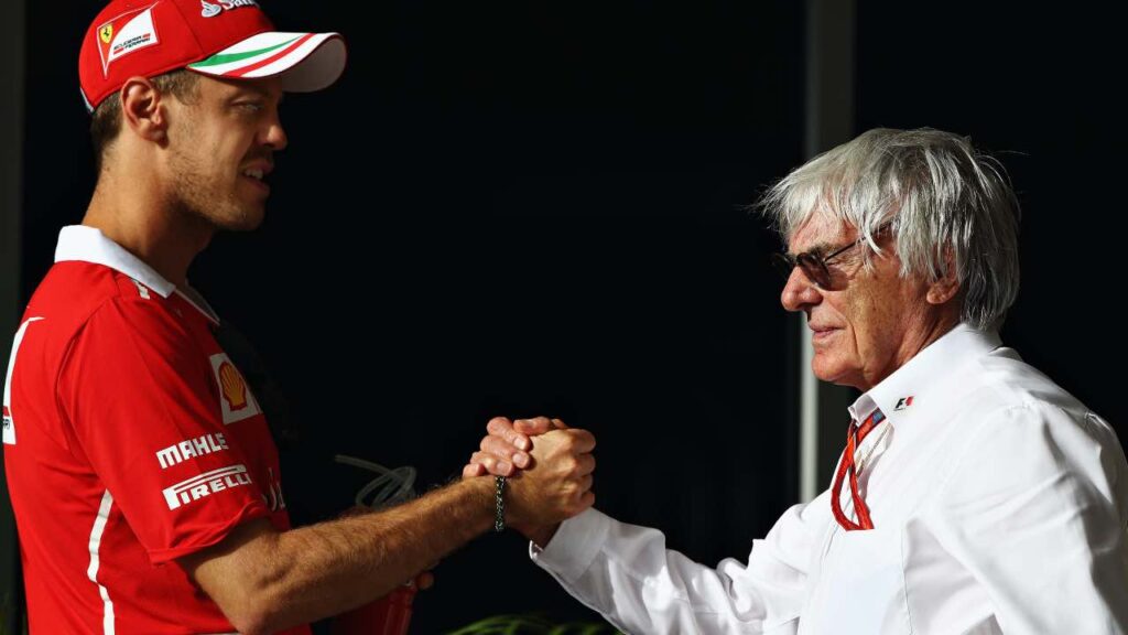 Sebastian Vettel e Bernie Ecclestone