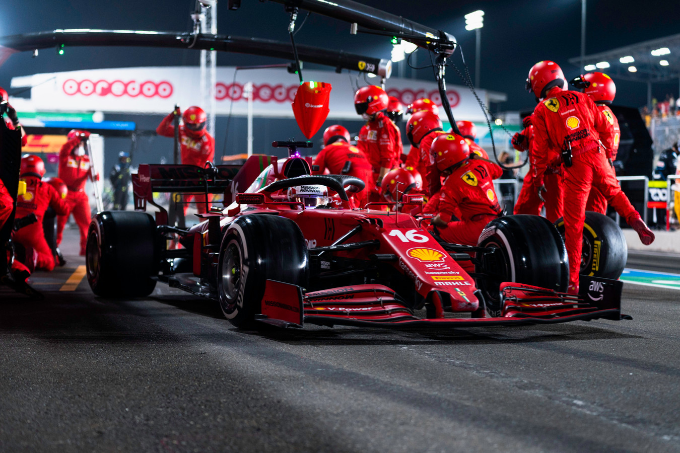 F1 - Gp Qatar 2021- Leclerc-Sainz Ferrari one pit-stop 