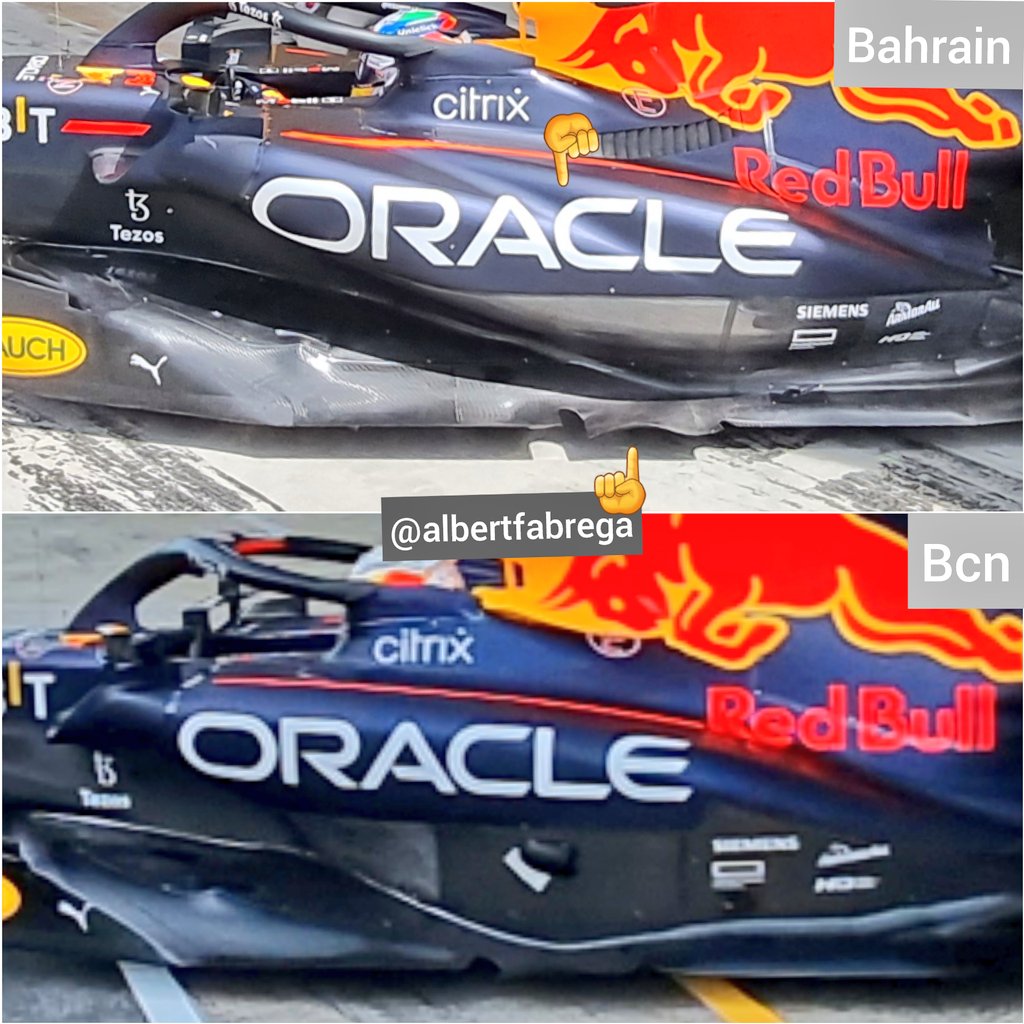F1, l'upgrade aerodinamico delle fiancate della Red Bull RB18 in Bahrain e le differenze con la versione dei test di Barcellona