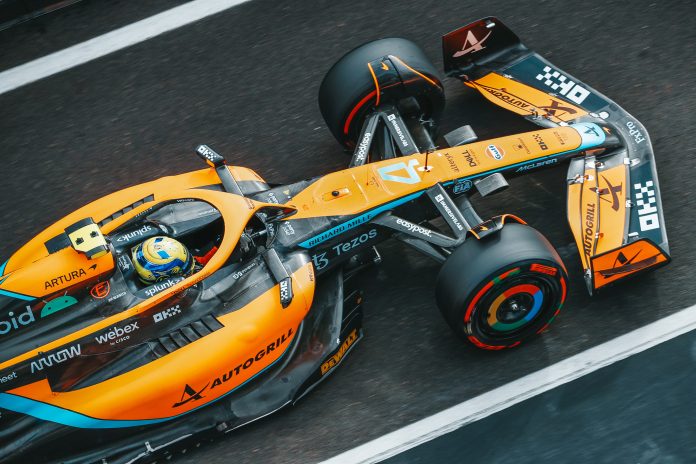 La monoposto di McLaren del 2022, la MCL36